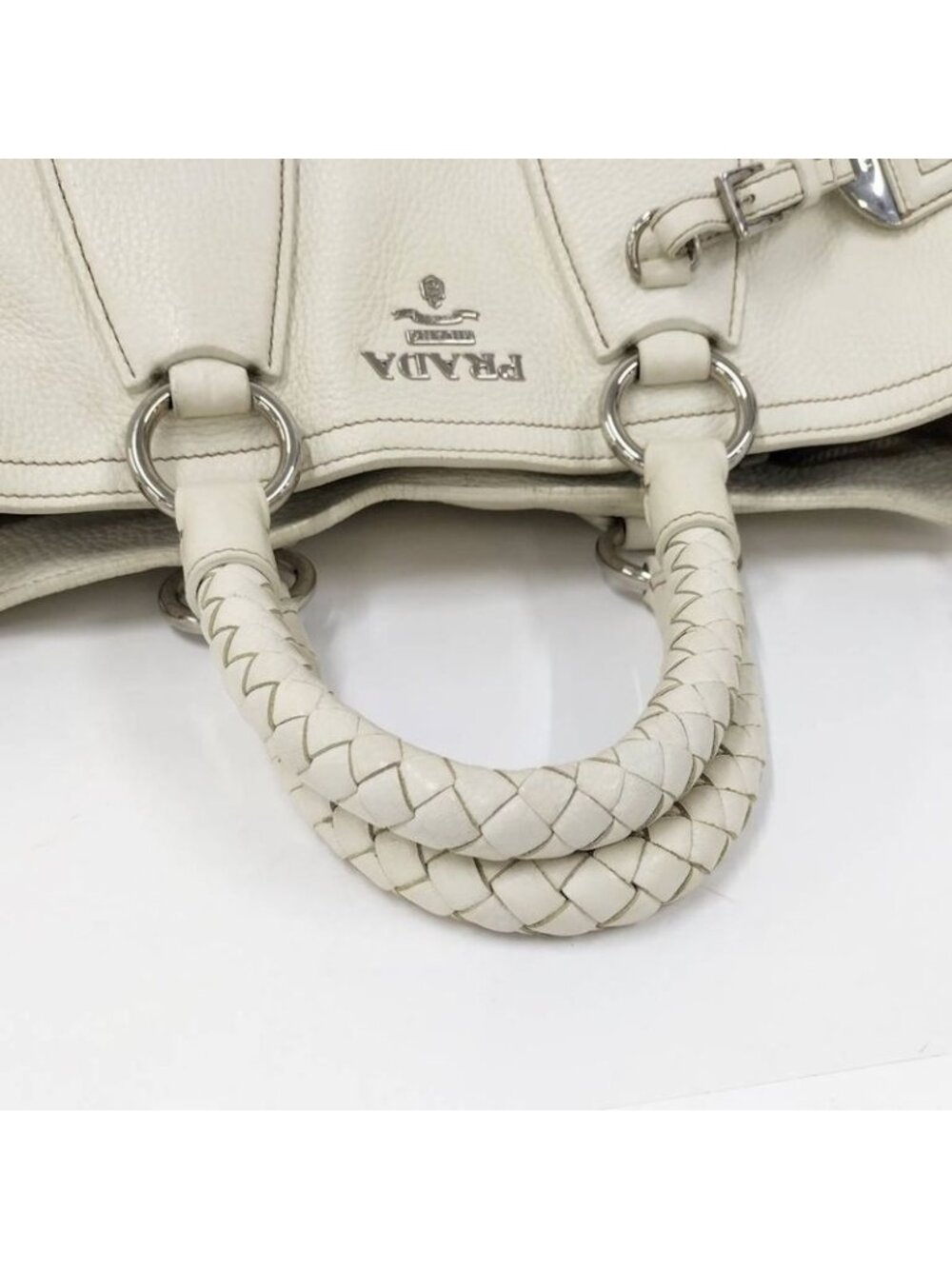 Prada 2-Way Tote Leather White - Picture 4 of 10